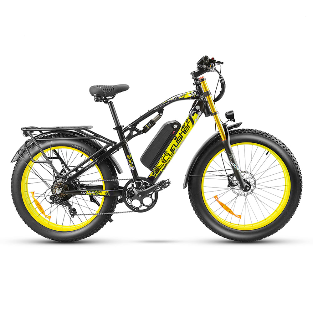 elektrofahrrad vollgefedert XF900 750W Motorradstil Vollfederung Fetter Reifen Elektrofahrrad – Cyrusher Germany